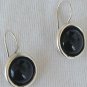 Black round earrings