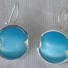 Round light blue earrings