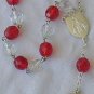 Red and white mini Rosary
