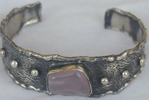 Amethyst bangle silver
