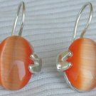 Orange oval earrings