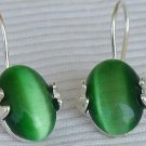 Green oval earrings