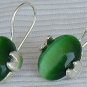 Green oval earrings