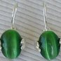 Green oval earrings