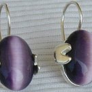 Purple oval earrings