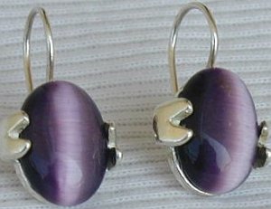 Purple oval earrings