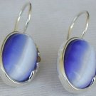 Light Blue oval earrings-F