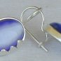 Light Blue oval earrings-F