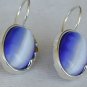Light Blue oval earrings-F