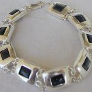 Onyx parts silver  bracelet
