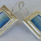Light blue square earrings-D