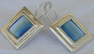 Light blue square earrings-D