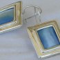 Light blue square earrings-D