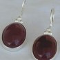 Red agate oval earrings