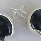 Black with silver earrings