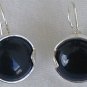 Black with silver earrings