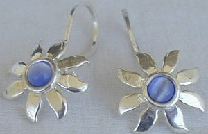 Mini blue sun earrings