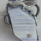 Blue and white marble ring