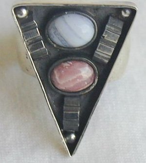 oxidized pink and light blue ring-A