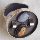 oxidized orange and light blue ring-B oxidized orange and light blue ring-B