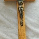Oak Cross with Christ metal