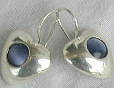 gray -blue hearts earrings