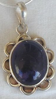 Purple flower glass pendant