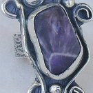 Purple glass pressed ring-SR56