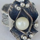 White pearl-handmade ring-PL1