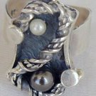 Black and white pearls ring-SR42 Black and white pearls ring-SR42