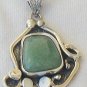 Green silver pendant -P19
