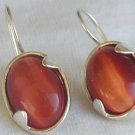 Orange cat eye earrings-LH