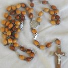 Wood Rosary  with Jerusalem Cross
