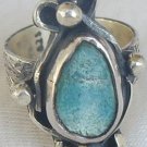 Pressed Eilat stone ring-SR113 Pressed Eilat stone ring-SR113