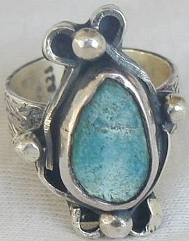 Pressed Eilat stone ring-SR113