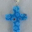 Little blue morano Cross with flowers Little blue morano Cross with flowers