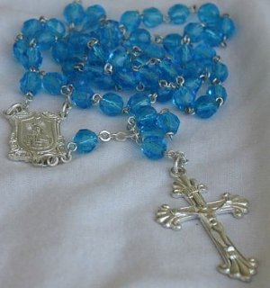 Aqua blue beads Rosary