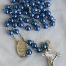 Blue navy  pearls Rosary