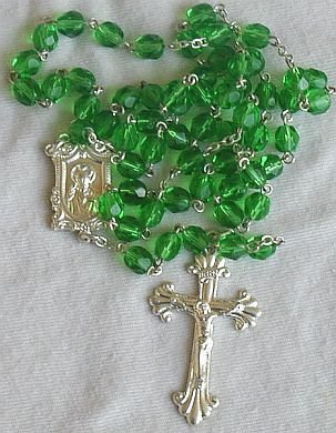 Shiny green rosary