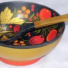 Russian wood bowl with teaspoon Russian wood bowl with teaspoon