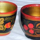 Decorative pair miniature flower pots