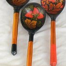 3  decorative wood spoons