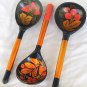 3  decorative wood spoons
