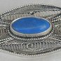 Blue agate brooch