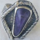 Purple pressed glass ring-RHM-126