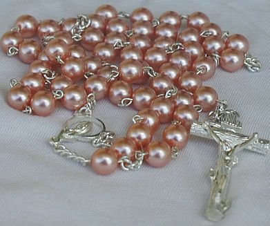 Dark pink beads Rosary