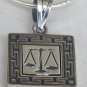 Libra zodiac silver pendant