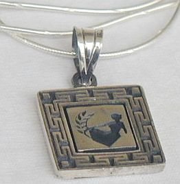 Virgo zodiac sign silver pendant