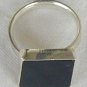 Black agate square ring