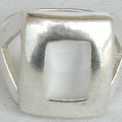 White cat eye silver ring White cat eye silver ring